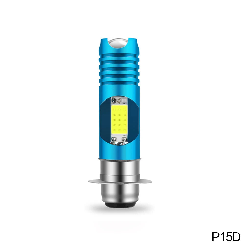 Motorcycle LED H4 H6 BA20D COB Chips H7 H6 BA20D H4 P15D Headlight Blubs 6000K 800LM RGB Scooter Light White Moto Accessories