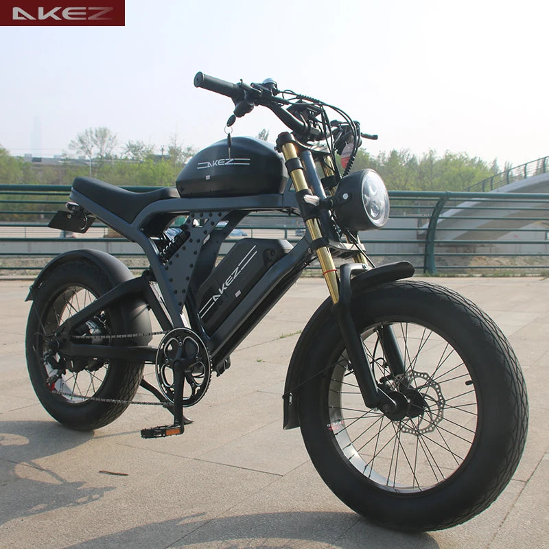 akez-king-kong-1500w-fat-tire-electric-bike-side-view Light Grey