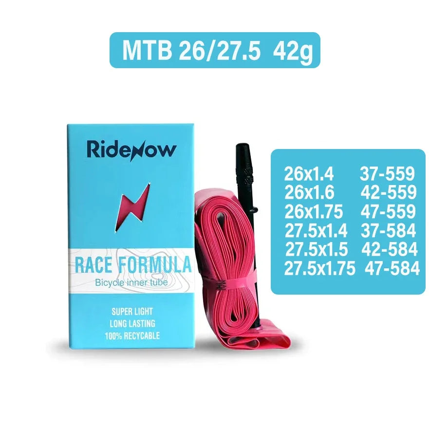 RideNow Bicycle Inner Tube 700c Road MTB Gravel 26inch 28inch 29inch Ultralight Bike Inner Tube French Valve 45mm MTB 26-27.5 42g X1 China