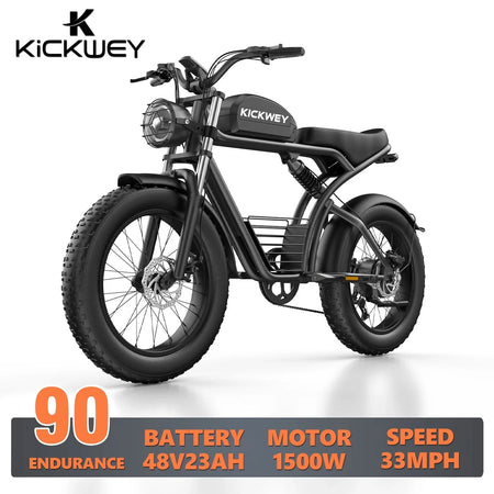Kickwey K7 1500W off-road electric mountain bike parked outside