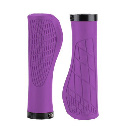 MTB Bicycle Grips Shockproof Bike Handlebar Cover Anti-Slip Lock on Bike Handle Cuffs Ergonomic Cycling Rubber Ball Handle Grips Purple
