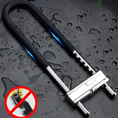 Adjustable Shackle Lock U-Shape Shackle U-Lock Bicycle Lock fits Most pins Ideal for Indoor and Outdoor use (Black)