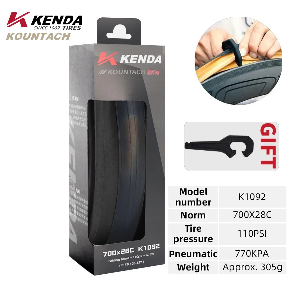 Kenda K1092 New 700x25/28c Puncture Protection Urltra-Light Bicycle Rubber Folding Tire Road Bicycle Puncture Resistant Tyre 700x28C Black 1pc China