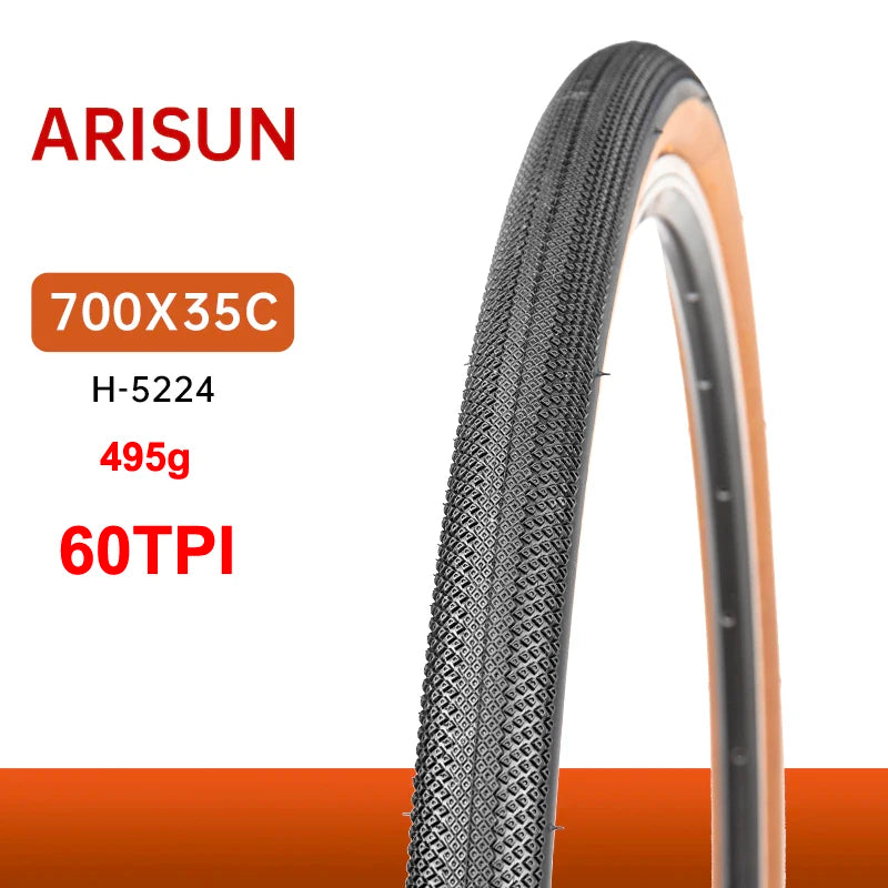 Chaoyang ARISUN bicycle tire 700C 700x25/28/35/40C road bike tires 60TPI anti puncture gravel cycling tyre wire type yellow edge AR 700x35C wire60TPI China