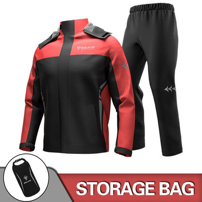 Motorcycle Raincoat Suit Rainstorm Prevention Jacket Pants Camping Hiking Fishing Raincoat Moto Raincoat Motorcyclist Rider Rain 0903 Red