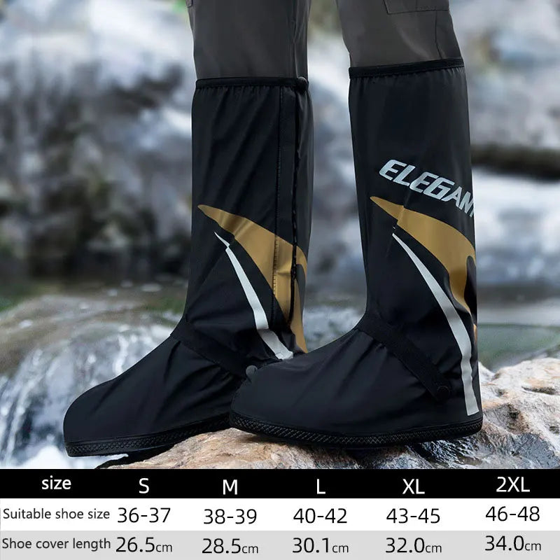 Motorcycle Shoe Covers New Riding Motorbike Rain Shoe Covers Waterproof Wear Motorbike Tall Rain Shoes Non-slip Foot Cover Men