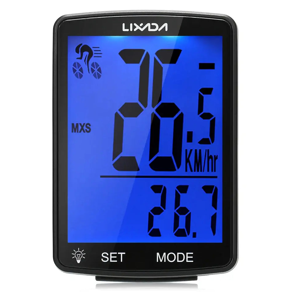 LIXADA Wireless Bike Computer - IPX6 Waterproof MTB Speedometer with Temperature