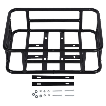 Rear Basket Rear Bike Basket Rear Bike Basket Iron Waterproof Large Capacity Rustproof Back Storage Basket Black