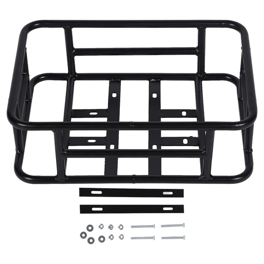 Rear Basket Rear Bike Basket Rear Bike Basket Iron Waterproof Large Capacity Rustproof Back Storage Basket Black