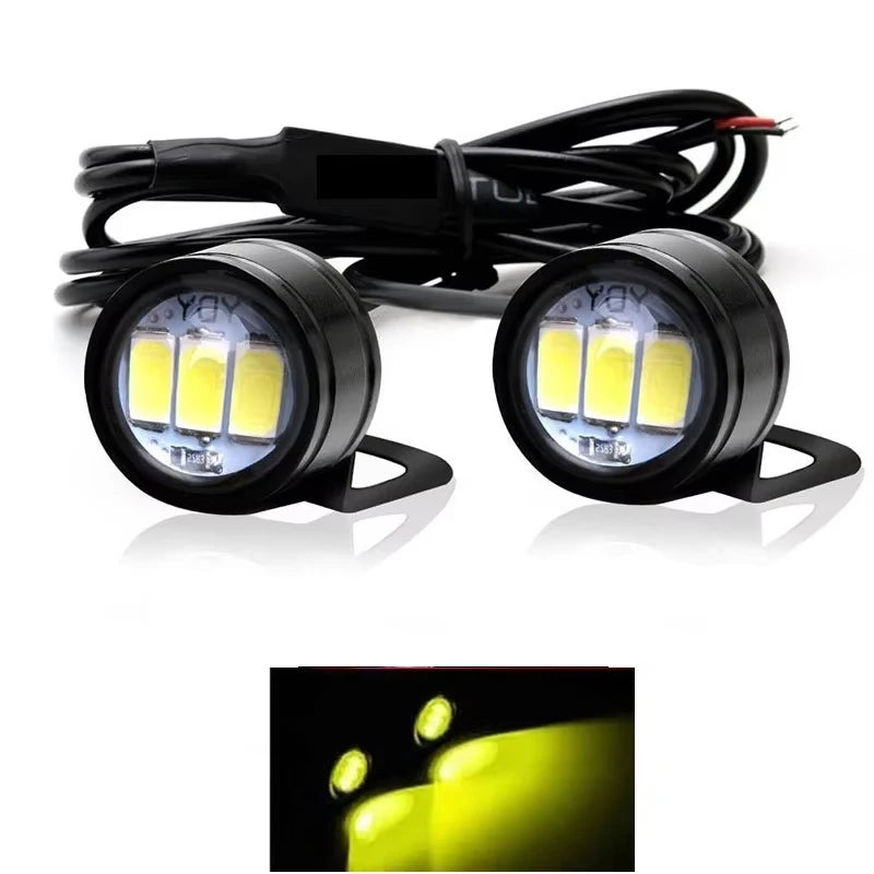 2X LED Motorcycle Light Moto Driving Light Strobe Blue Strobe Flashing Eagle Eye Light Accessories Headlight Fog Lamp 12V White Yellow