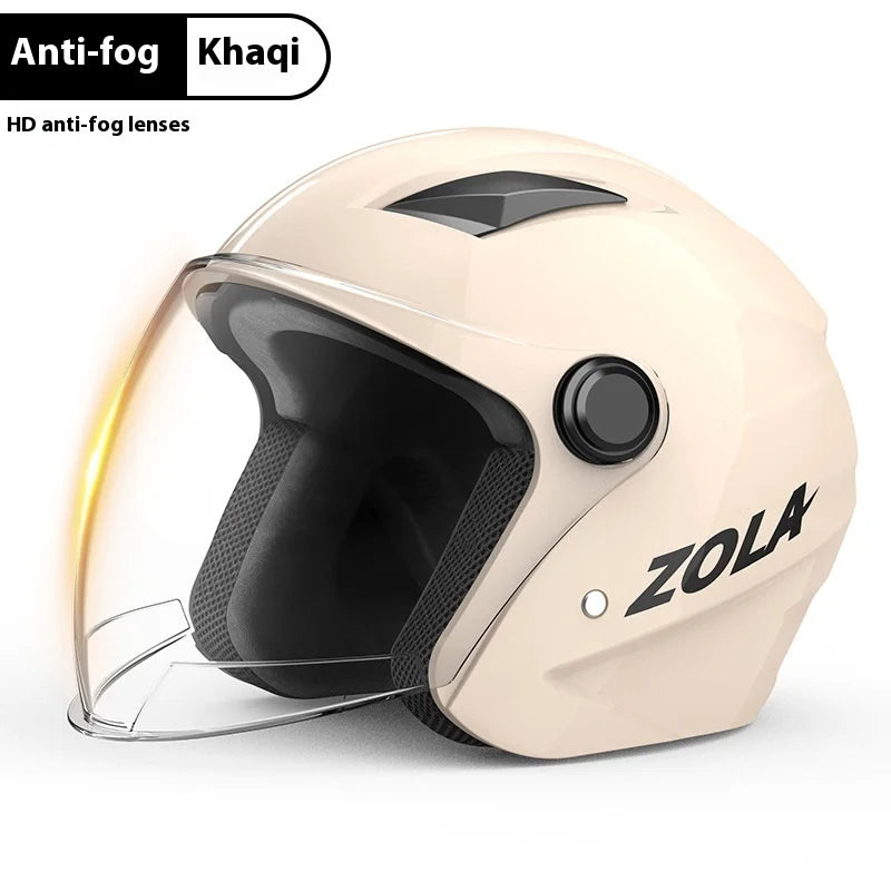 Standard Electric Bike Helmet Men Anti Fog Warm Winter Electric Bike Riding Double Mirror Helmet Khaki single mirror China