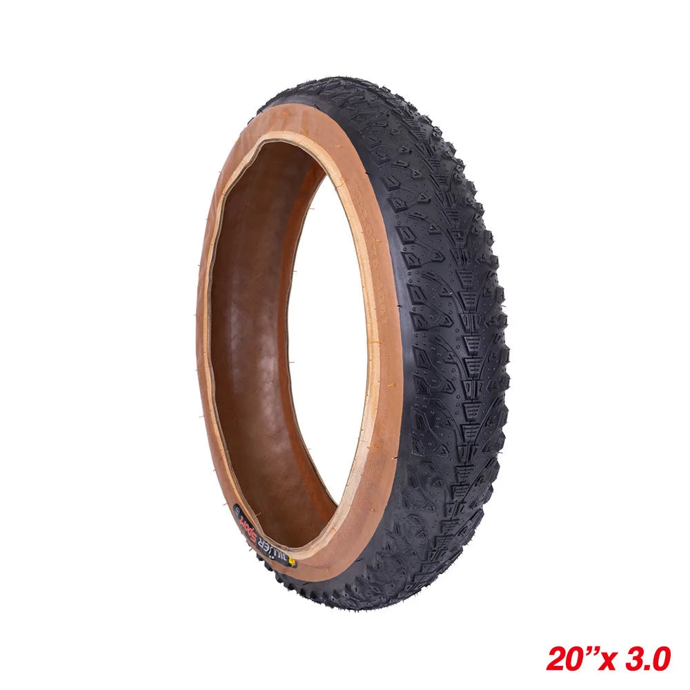 20 x 3.0 Inch Fat Bike Tire Rubber Bike Folding Tires Snow Beach Bicycle Replacement Tire Type 4