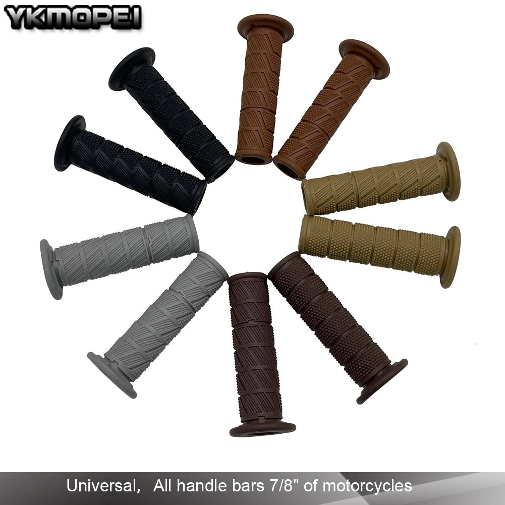 Universal 7/8'' 22mm Motorcycle Handle Bar Grips for Yamaha, Kawasaki, Suzuki, Honda, Cafe Racer, Dirt Bike