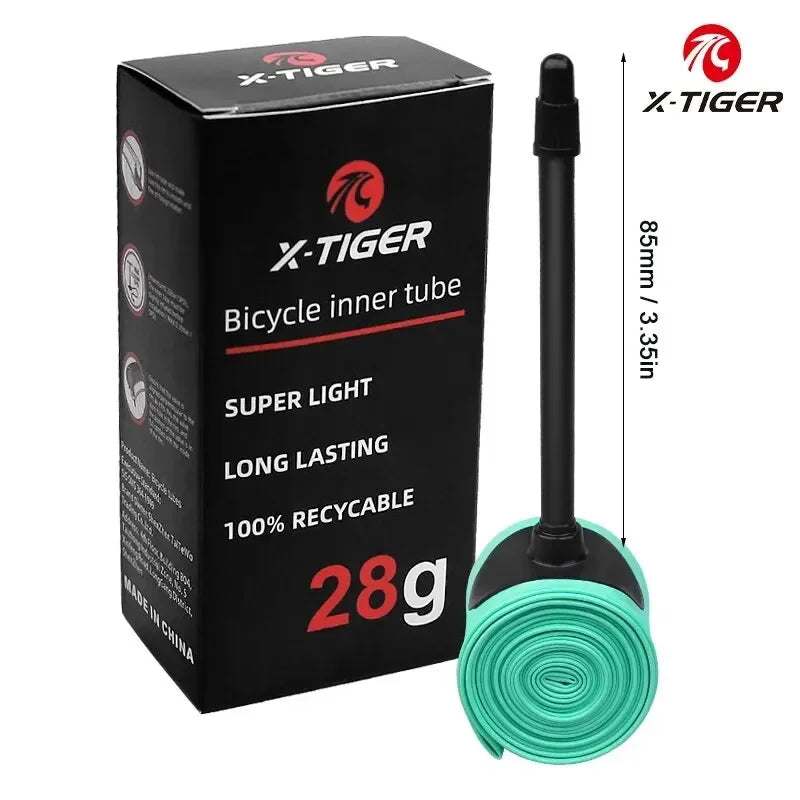 X-TIGER Ultralight Bicycle Inner Tube 18-32C Road Mountain Bike TPU Tire 700C 45/65/85mm Length Presta Valve Bike Light Tube 85mm China