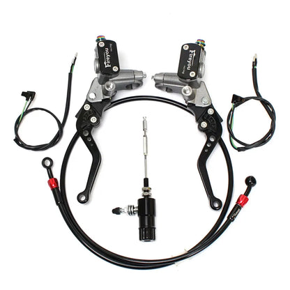 22mm Motorcycle Hydraulic Clutch Kit Brake Master Cylinder Kit For Honda Yamaha Kawasaki Suzuki Dirt Bike Sport Bike Scooter Black Set