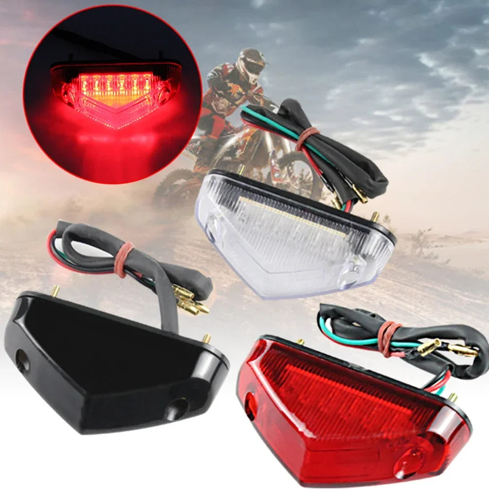 12V Motorcycle Tail Rear Light Lamp Taillight Motor Brake Stop Lights License Plate Light Moto Equipments Parts Access Universal