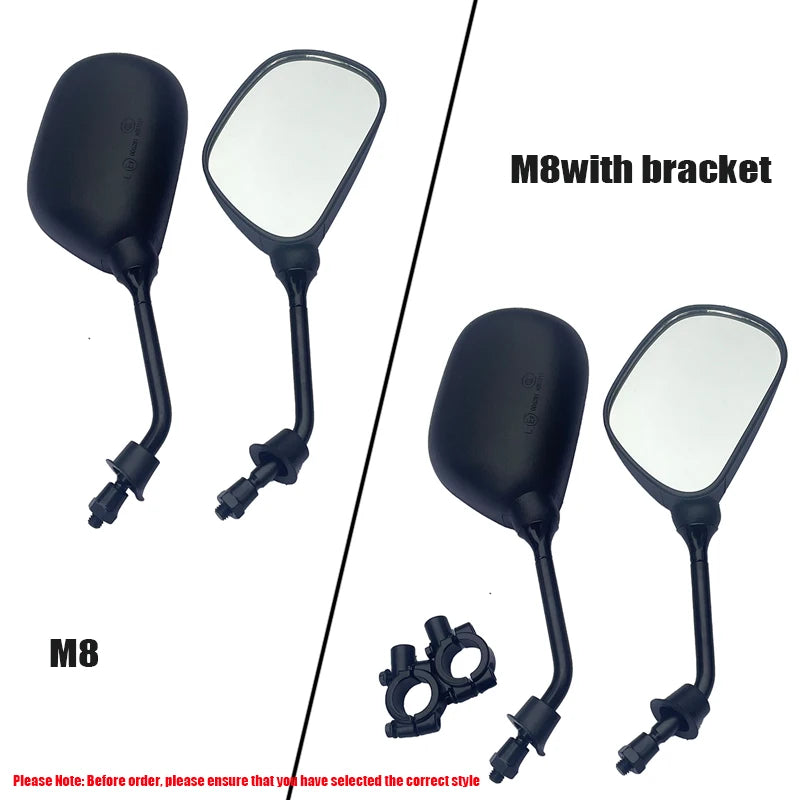 Motorcycle rearview mirror 8mm M8 electric vehicle reversing mirro Scooter Electrical Motor E-Bike Back Side Convex mirrors