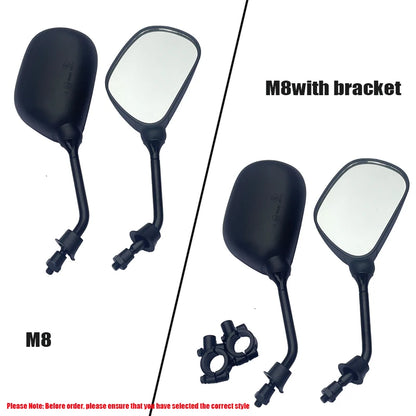 Motorcycle rearview mirror 8mm M8 electric vehicle reversing mirro Scooter Electrical Motor E-Bike Back Side Convex mirrors