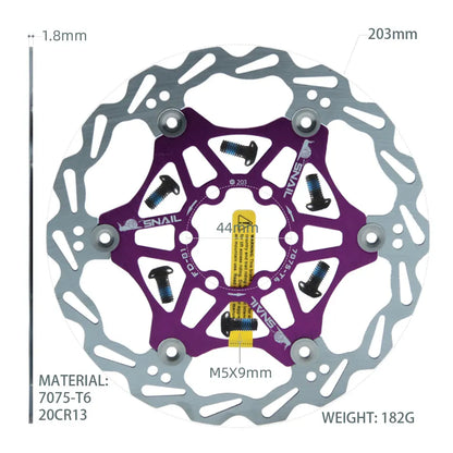 SNAIL Bicycle Disc Brake Pads 160 180 203 Mm Aluminum Alloy 6 Nail Rotor Mtb Road Bike Floating Part Accessories Goodtaste