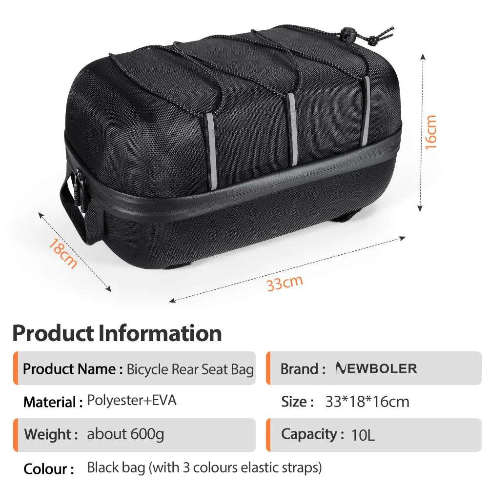 NEWBOLER Brompton Bicycle Rear Seat Bag MTB Bike Rack Bag Trunk Pannier Cycling Large Capacity Waterproof Travel Bag ﻿
