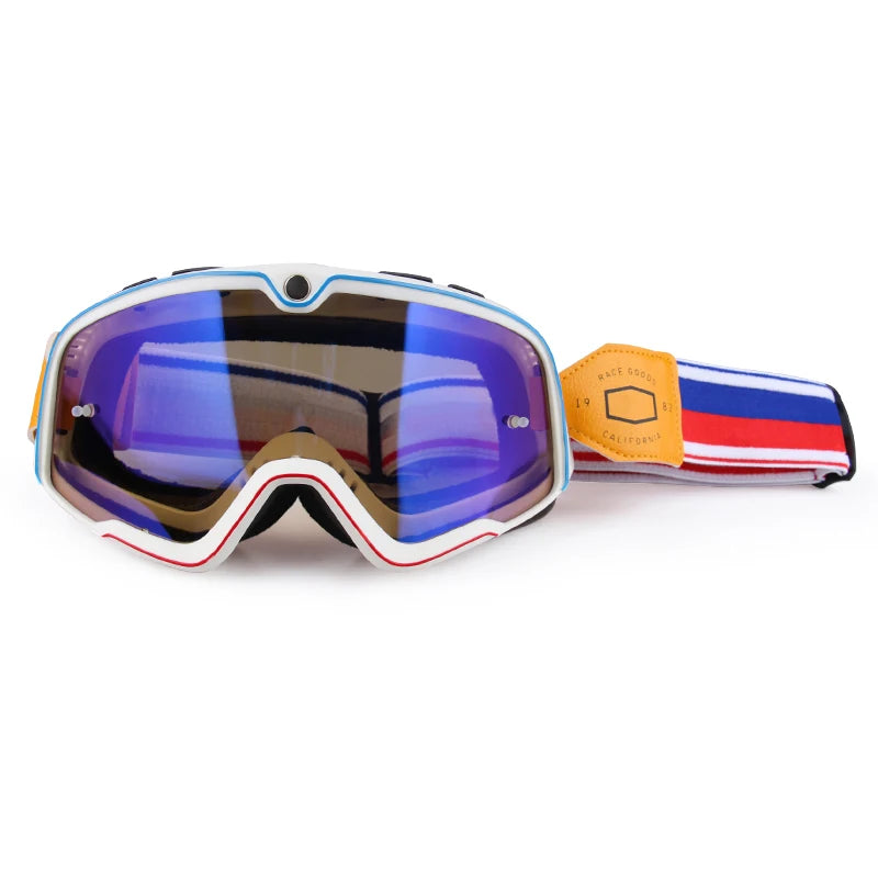 Retro Motorcycle Goggles Ski Glasses Sunglasses ATV Goggles Non-slip Belt AntiUV Cafe Racer Chopper Cycling Racing Free shipping