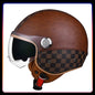 Motorcycle Helmet Handmade Leather Men Women Open Face Helmet Double Visor Jet Helmets TYPE C CHINA