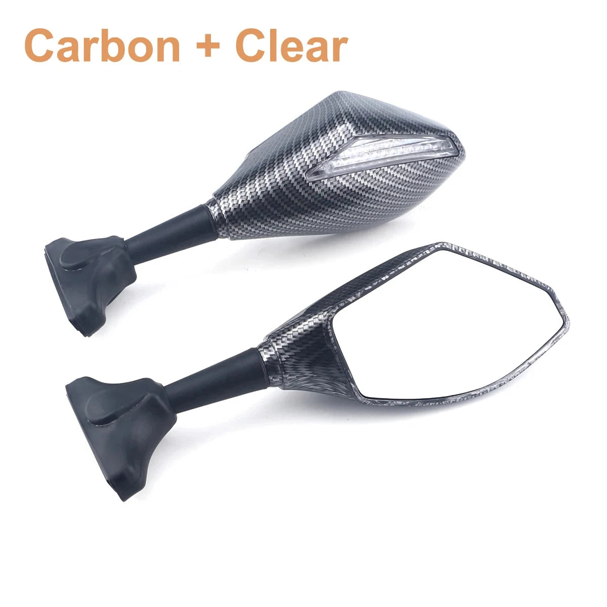 Racing Rearview Mirrors With Turn Signals LED For Suzuki GSX250R GSXR125 GSXR150 GSXR600/750 GSX1300R Hayabusa Carbon-Clear CHINA
