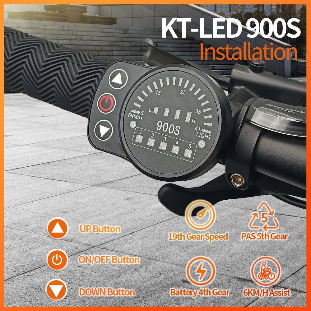 EBike Display KT LED-900S 24V 36V 48V SM/Waterproof Connect Electric Bicycle Accessories Display