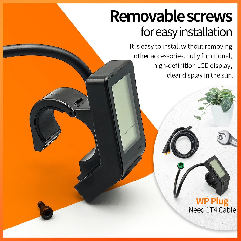 Ebike Display KT LCD4 Smart 24V 36V 48V Ebike LCD led SM/Waterproof Plug Display For Electric Bicycle Conversion Kit