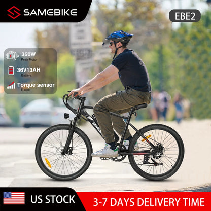 SAMEBIKE EBE2 500W Electric Bicycle 26" All-Terrain E-Bike with Torque Sensor & Removable Battery