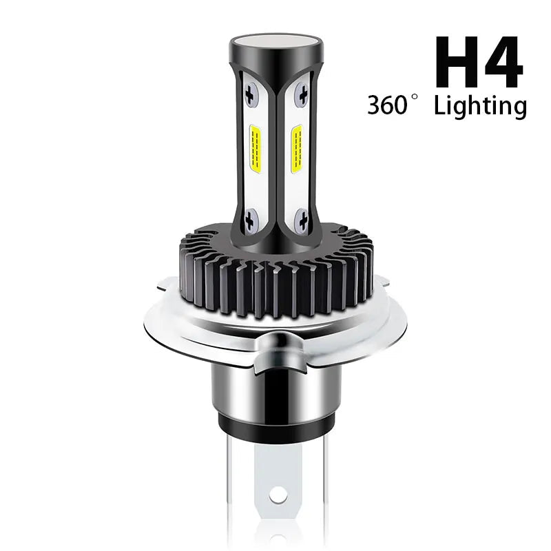 1/2Pcs H4 9003 Led Motorcycle Headlight Super Bright Low High Beam Motorcycle Lighting 6000K 12V 24V Motorbike Headlamp Led Bulb
