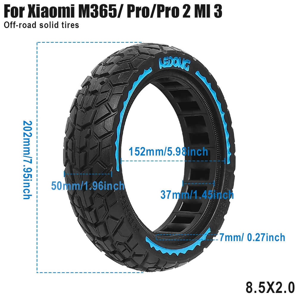8.5 Inch Off-road Solid Tire Electric Scooter Shock-absorbing 8 1/2x2 Tyre for Xiaomi M365/1S/Pro/Pro2/Mi3 Tubeless Tyres