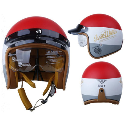 Motorcycle Helmet Four Seasons Three-quarters Retro Helmet Vintage Fashion Safety