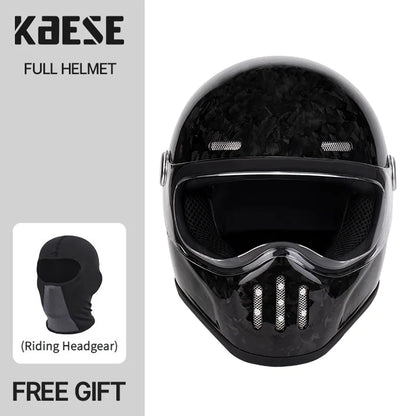 Full Face Helmet Vintage Red Sleek Design Lightweight Construction DOT ECE Certified Ideal Forged Carbon CHINA