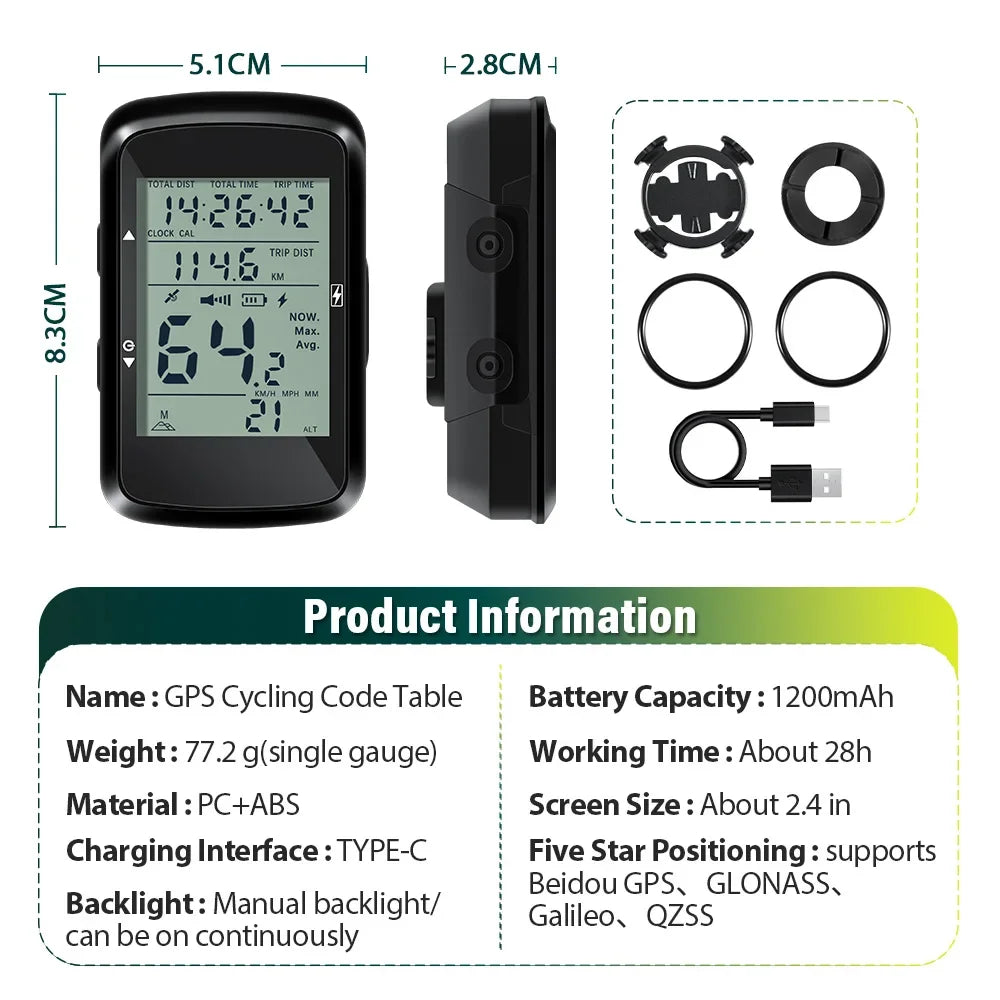 Waterproof NEWBOLER GPS Cycling Speedometer Display Screen Mounted on Handlebar
