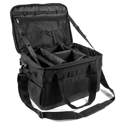 30L Camping Cooking Utensil Organizer Large Capacity Hard Picnic Storage Bag Detachable Multifunctional Utility Camping Supplies Black