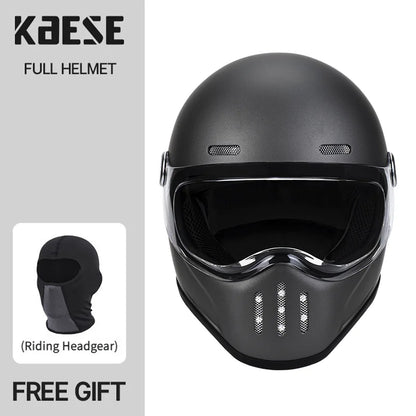 Full Face Helmet Vintage Red Sleek Design Lightweight Construction DOT ECE Certified Ideal Matte Gray CHINA