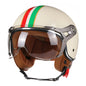 Motorcycle Helmet Jet with Visor Motorbike Riding 3/4 Open Half Helmet Retro Scooter 288 green white