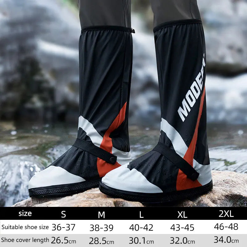 Motorcycle Shoe Covers New Riding Motorbike Rain Shoe Covers Waterproof Wear Motorbike Tall Rain Shoes Non-slip Foot Cover Men E