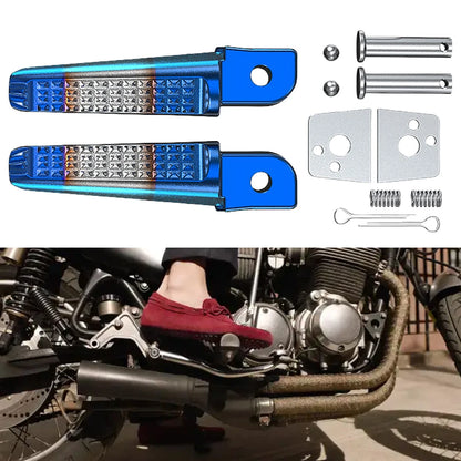 1 Pair Foot Peg Anti-Slip Foot Rests Pegs Aluminum Alloy Motorcycle Rear Footrests for Honda Phantom 150 CB190R for Yamaha
