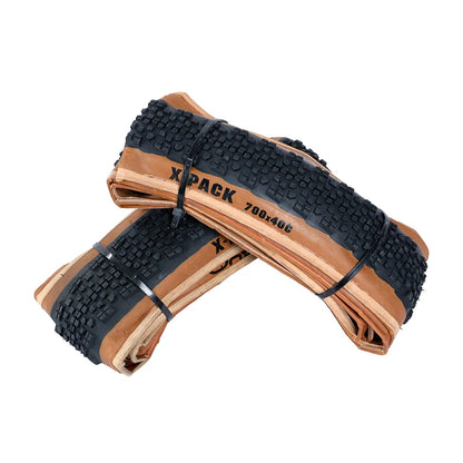 ONTRACK FOLDED TIRE GRAVEL 700X38C 700X40C 700X45V X-PACK 30TPI SKIN BROWN WALL BLACK