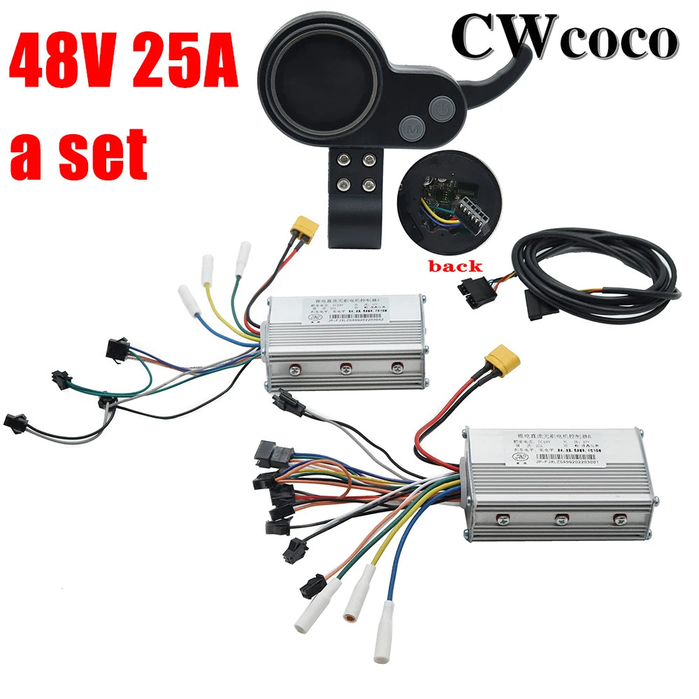 JP 48V 52V 60V 25A 50A Lithium Brushless DC Brushless Motor Controller LCD Blue Screen Instrument Accelerator Code Meter