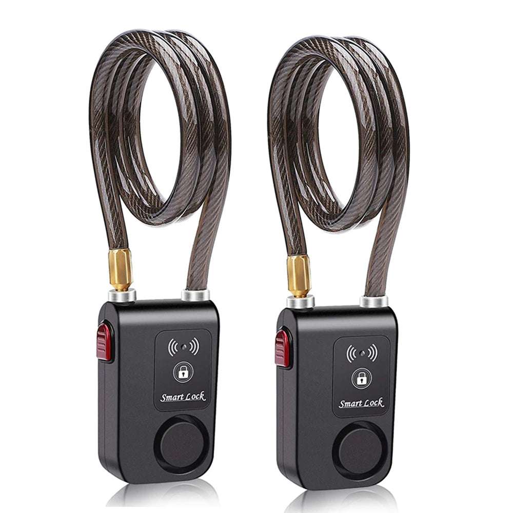 Rockbye Bluetooth Bicycle Lock Alarm 110 dB Bicycle Motorcycle Anti-theft Vibration Alarm Security Smart Bike Alarm Locks 2PCS