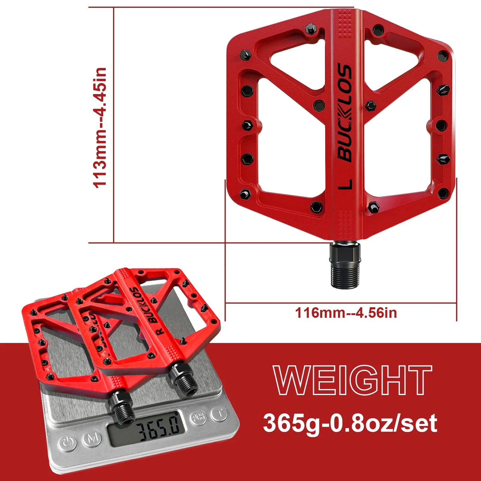 BUCKLOS Bicycle Pedal Nylon Mountain Bike Pedal Widen Road Bicycle Pedals Non-slip MTB Pedals for AM BMX Folding Bike