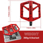 BUCKLOS Bicycle Pedal Nylon Mountain Bike Pedal Widen Road Bicycle Pedals Non-slip MTB Pedals for AM BMX Folding Bike Red