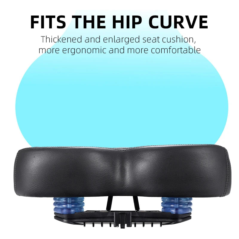 WEST BIKING Comfortable Bike Saddle High Elastic Sponge Double Shock Absorption Bike Cushion Widen Waterproof MTB Road Bike Seat
