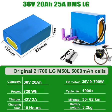 36V20Ah LG 0-500W