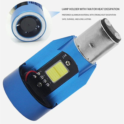 1x Plug&play motorcycle headlight led H4 five color halo ring HS1 P43T Moto Auto Scooter lamp Angel Eye White 6000K 12/24V