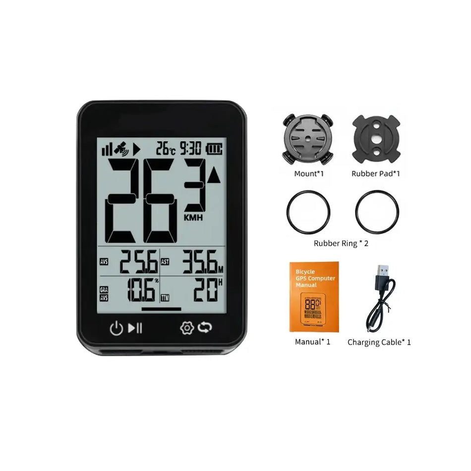 JOYCUNE 2.4" Wireless GPS Bike Computer - Waterproof Bicycle Speedometer & Odometer with Auto Backlight