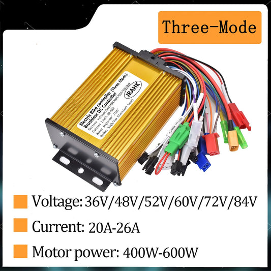 JRAHK 36V 48V 60V 64V 72V 84V E-bike Controller Scooter 400W 500W 600W DC Brushless Motor Speed Parts For Electric Bike